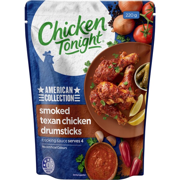 Chicken Tonight Smoked Texan Chicken Drumsticks Pouch 220g