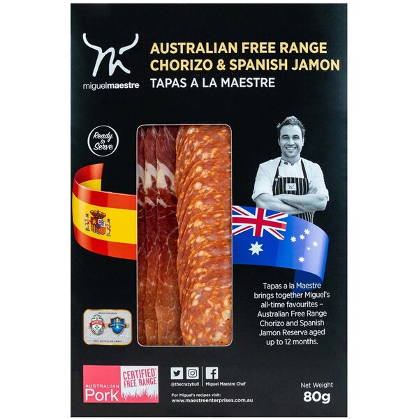Miguel Maestre Australian Free Range Chorizo & Spanish Jamon 80g