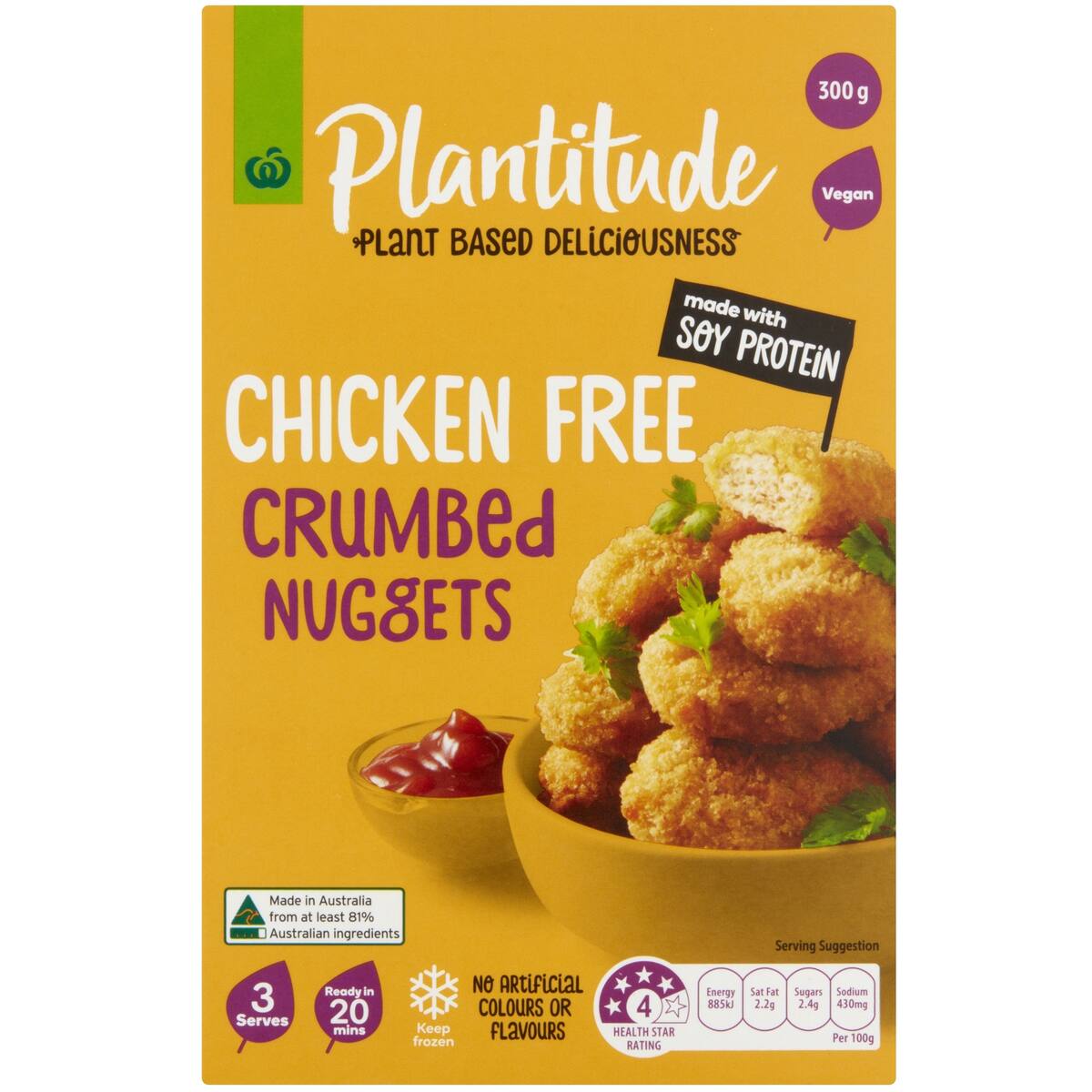 Woolworths Plantitude Chicken Free Crumbed Nuggets 300g bunch