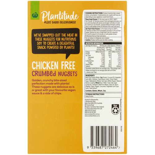 Woolworths Plantitude Chicken Free Crumbed Nuggets 300g bunch