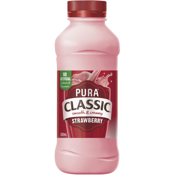 Pura Classic Strawberry Flavoured Milk 500ml