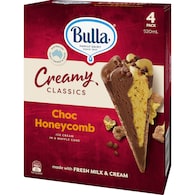 Bulla Creamy Classics Cones Choc Honeycomb