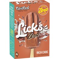 Twisted Healthy Treats Rich Chocolate Licks Zero Frozen Dessert Sticks