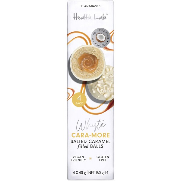 Health Lab Whyte Cara-More Caramel Filled Ball 4 Pack