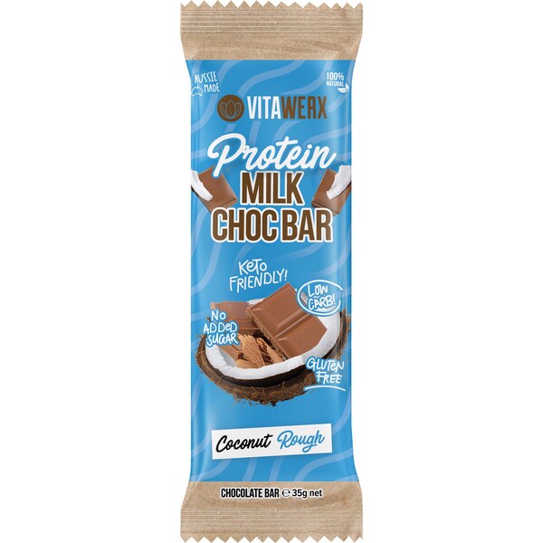 Vitawerx Milk Chocolate Coconut Rough Bar 35g