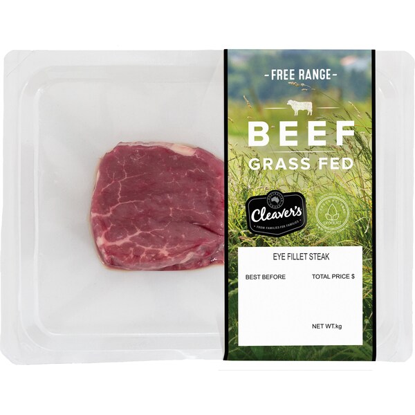 Cleaver's Grassfed Beef Eye Fillet 240g