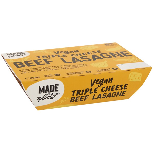 Made With Plants Vegan Triple Cheese Beef Lasagne Chilled Meal 400g