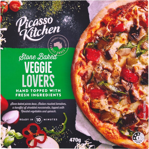 Picasso Kitchen Stone Baked Vegetarian Pizza 470g
