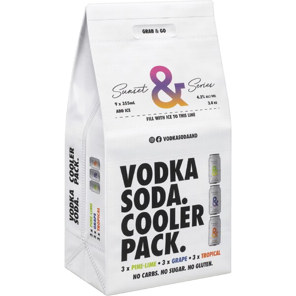 Vodka Soda & Sunset Series Cooler Pack 9x355ml