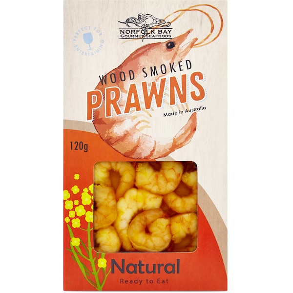 Norfolk Bay Natural Wood Smoked Prawns 120g