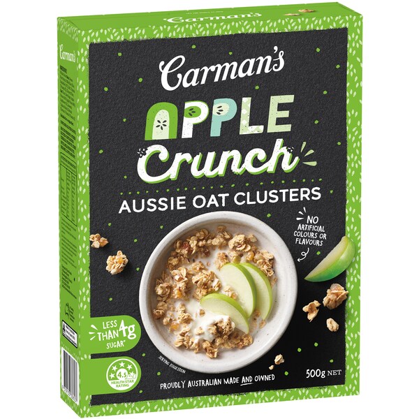 Carman's Aussie Oat Clusters Apple 500g