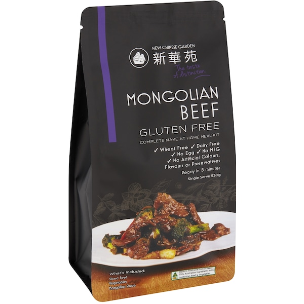 New Chinese Garden Mongolian Beef Gluten Free Meal Kit Frozen Meal 530g