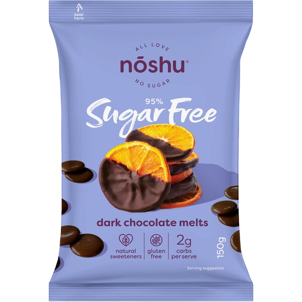 Noshu 95% Sugar Free Dark Chocolate Melts 150g