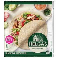 Helga's Traditional White Wraps 8 Pack