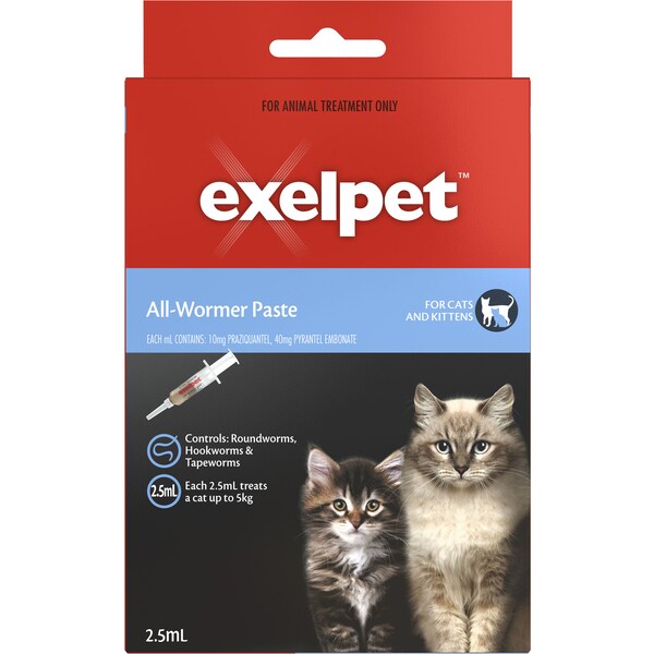 Exelpet Treatment Allwormer Paste Cat Syringe 2.5ml