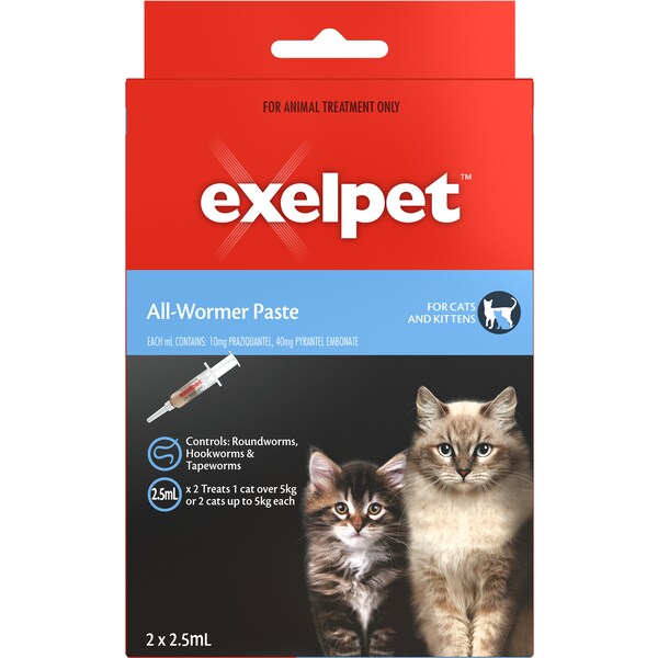 Exelpet Treatment Allwormer Paste Cat Syringe 5ml