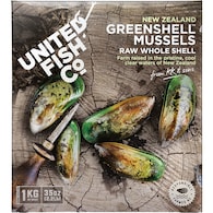 United Fish Co Whole Shell Greenshell Mussels Frozen