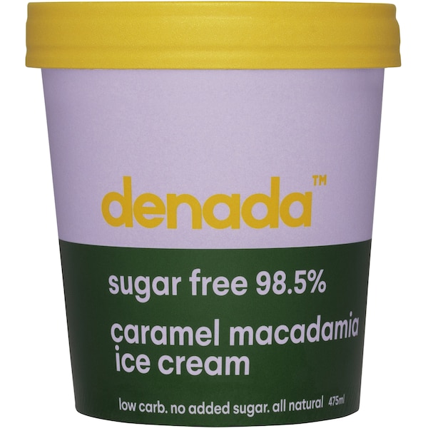 Denada Sugar Free Caramel Macadamia Frozen Dessert Tub 475mL