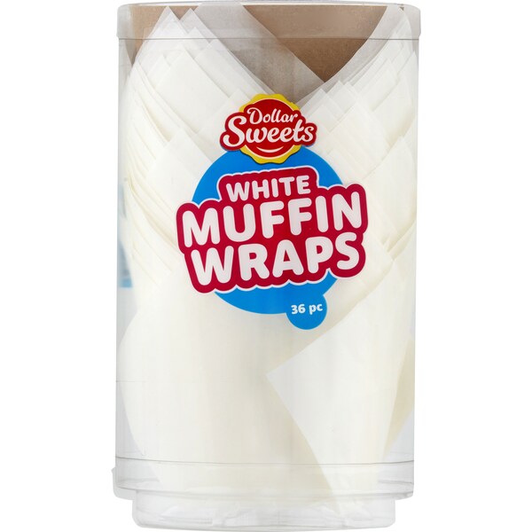 Dollar Sweets White Muffin Wraps 36 pack