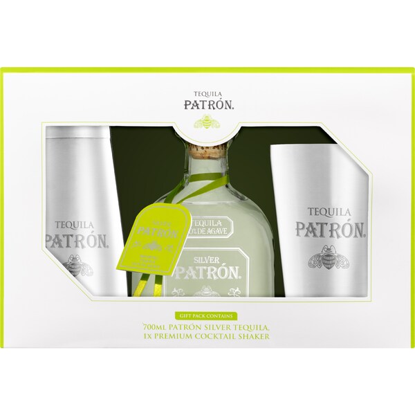 Patron Silver Tequila & Margarita Cocktail Shaker Each