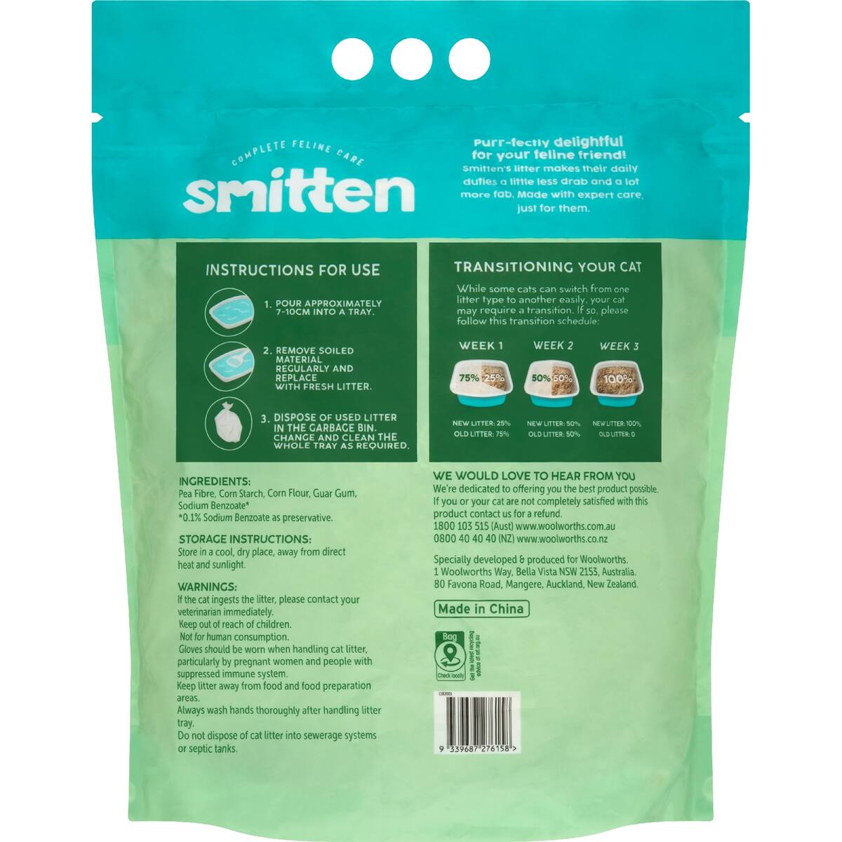 Smitten Natural Cat Litter 4kg bunch