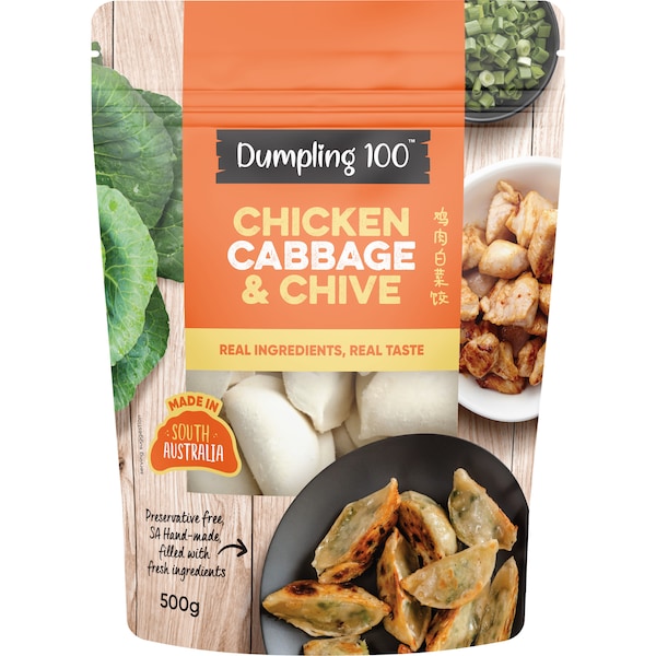 Dumpling 100 Chicken Cabbage & Chive Dumplings 500g