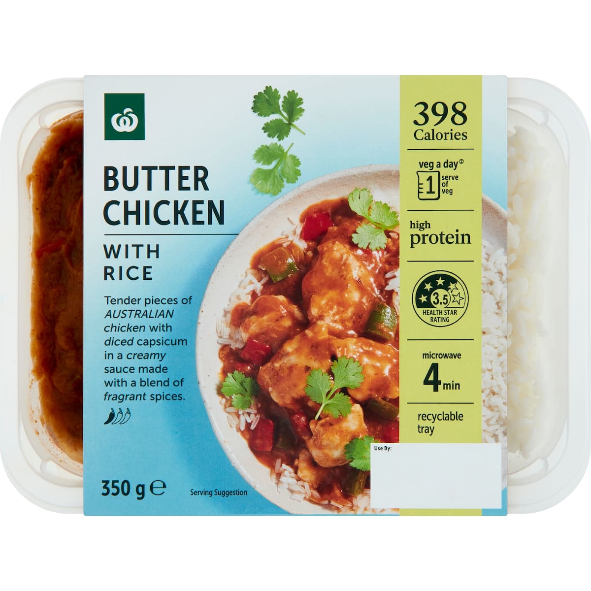 Woolworths Calorie Controlled Butter Chicken With Rice 350g bunch