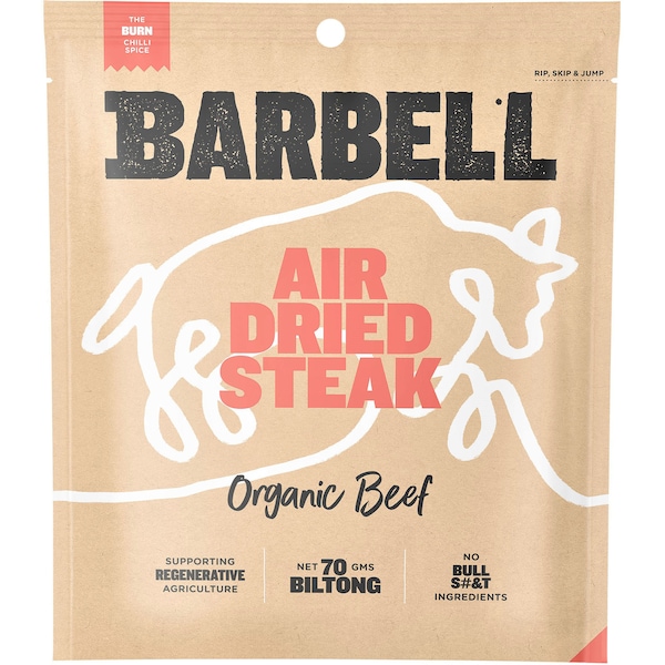 Barbell Biltong Grass Fed Beef Burn Chilli 70g