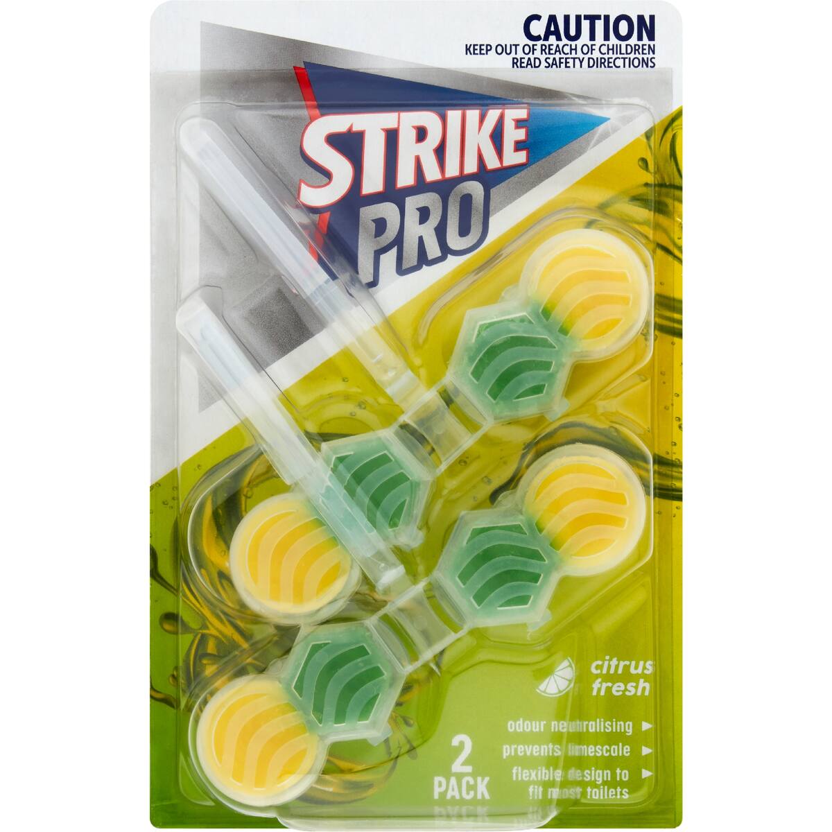 Strike Pro Toilet Clean Rim Block Citrus 2 Pack bunch