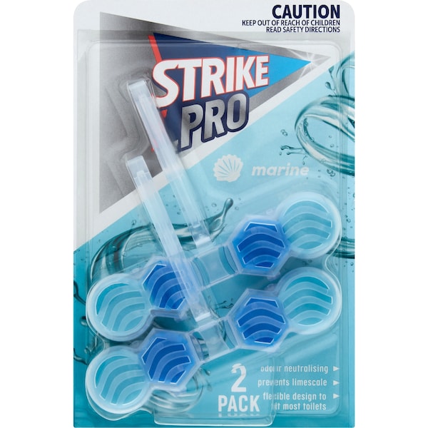 Strike PRO Toilet Clean Rim Block Marine 2 pack