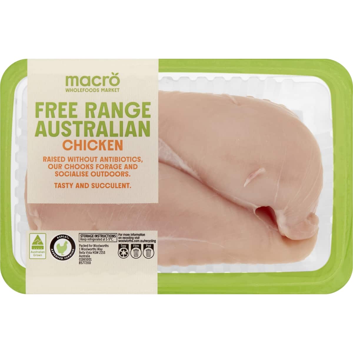 Macro Chicken Breast Fillets Free Range 410g 900g bunch