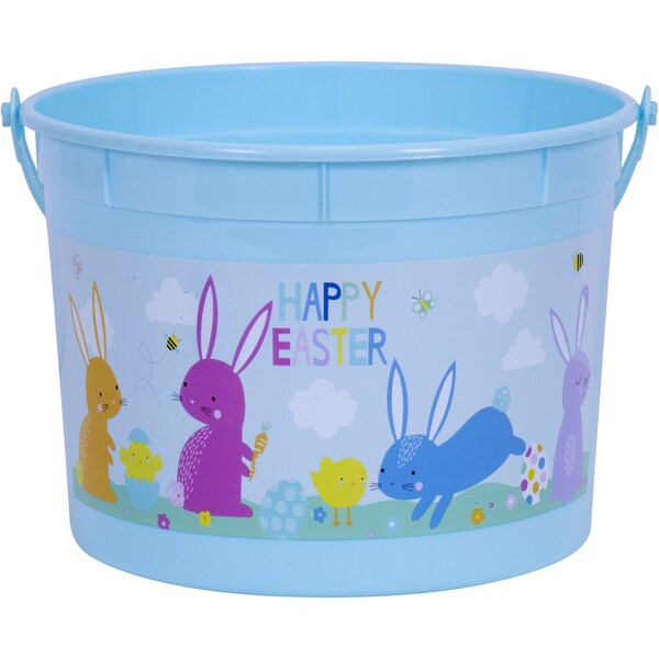 Easter Plastic Bucket Blue Each