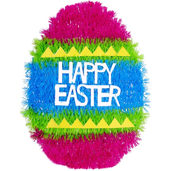 Easter Tinsel Decoration Sign Egg Each