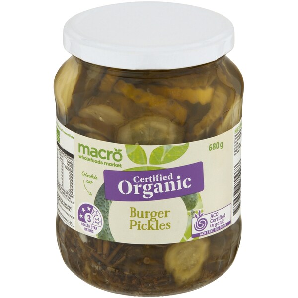 Macro Organic Burger Pickles 680g