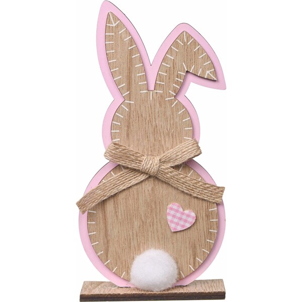 Easter Wooden Tabletop Bunny Pink Each