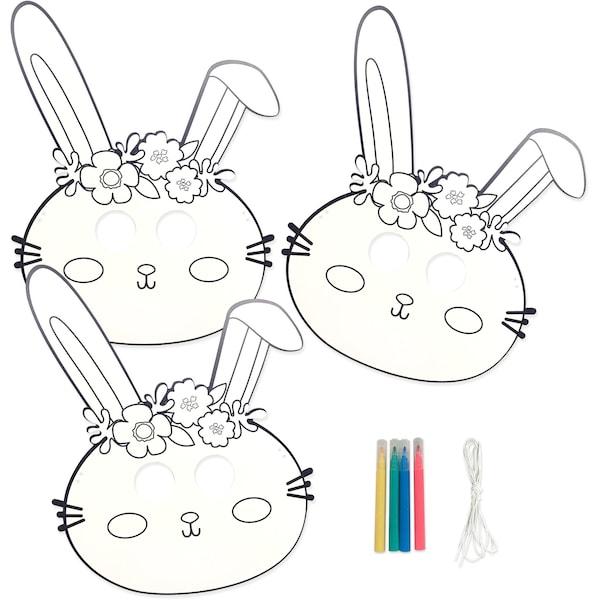 Easter Colouring In Mask Bunny 3 Pack