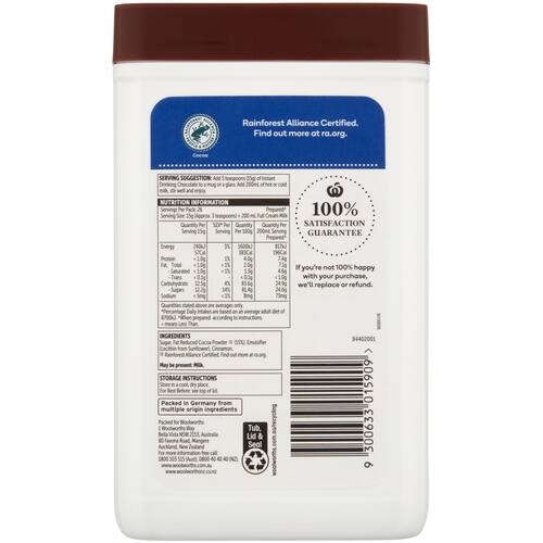 Woolworths Instant Chocolate Powdered Drink 400g bunch