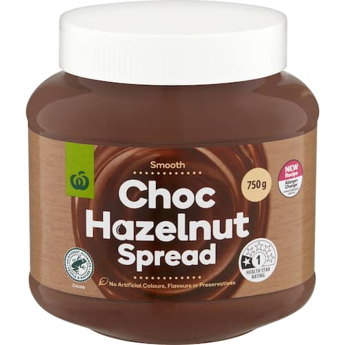 Woolworths Choc Hazelnut Spread 750g bunch