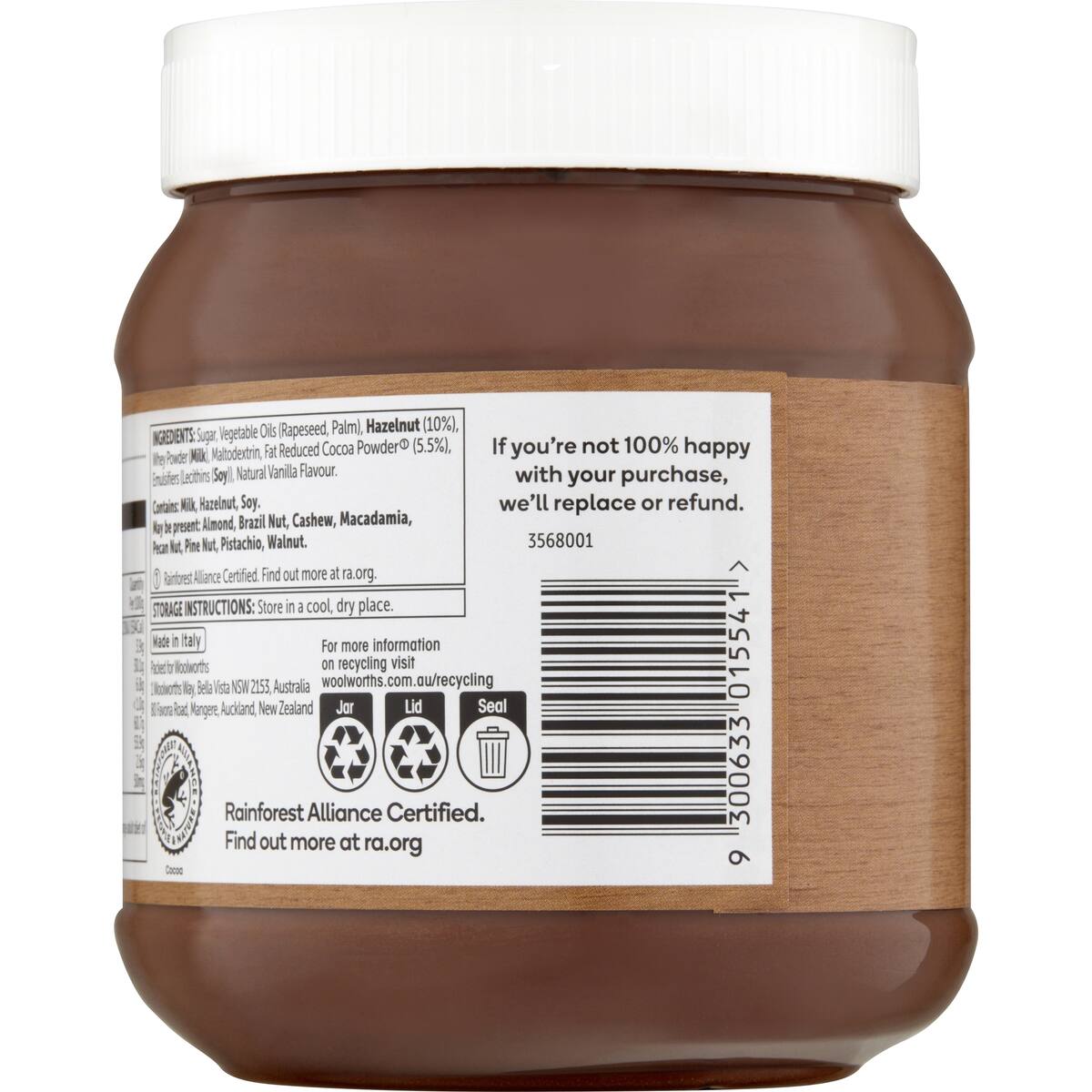 Woolworths Choc Hazelnut Spread 750g bunch