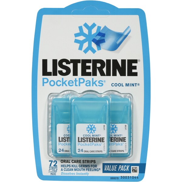 Listerine Pocket Paks Breath Freshners  72pk