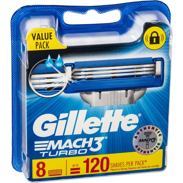 Gillette Mach 3 Turbo Shaving Blade Refill 8 Pack
