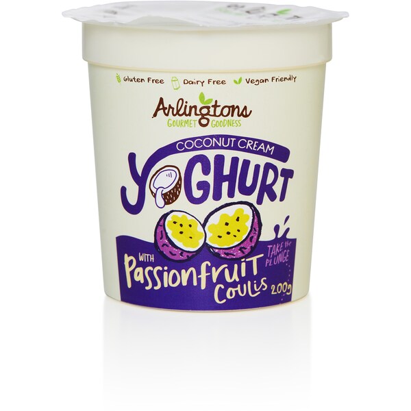 Arlingtons Coconut Cream Yoghurt with Passionfruit Coulis 200g