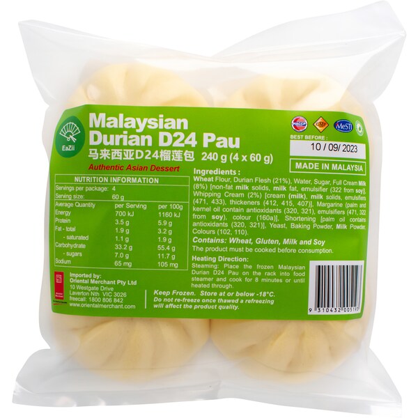 Eazii Malaysian Durian D24 Pau 240g
