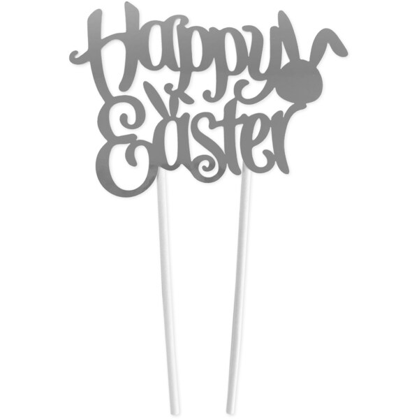 Easter Cake Topper Silver Each