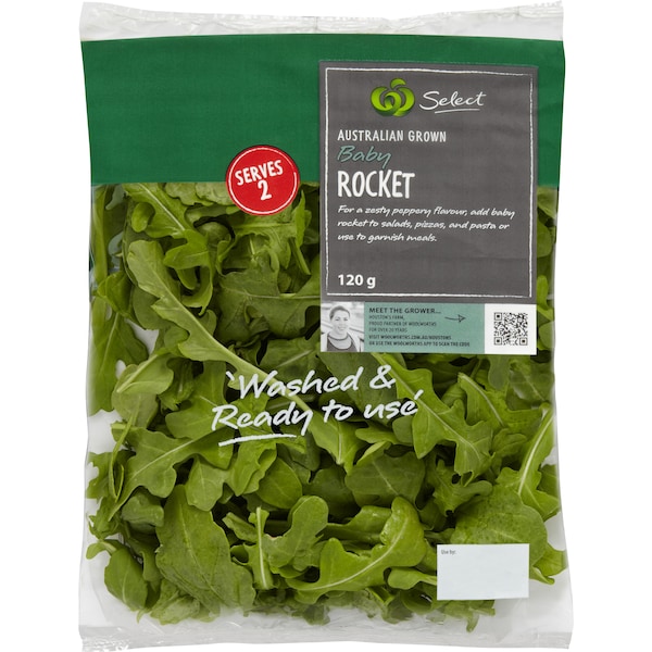 Woolworths Baby Rocket Salad  120g Bag