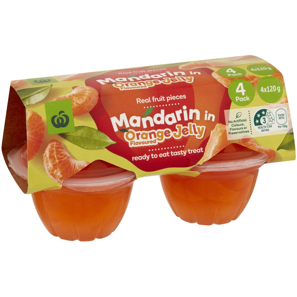 Woolworths Mandarin In Orange Flavoured Jelly Cups 4 Pack bunch