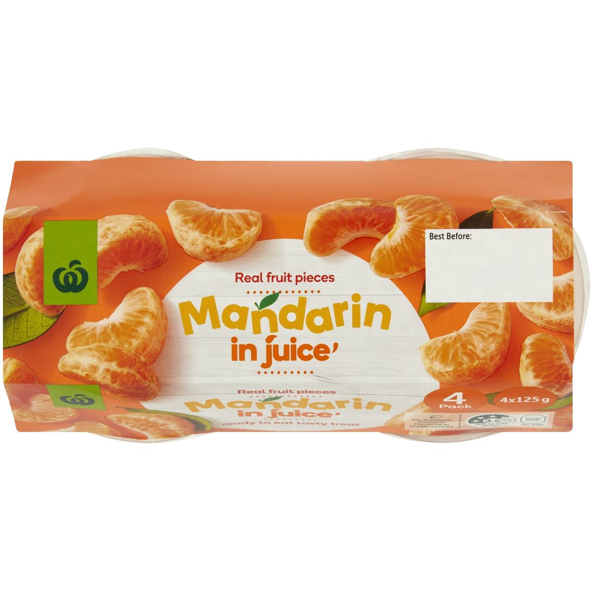 Woolworths Mandarin In Juice Cups 4 Pack bunch