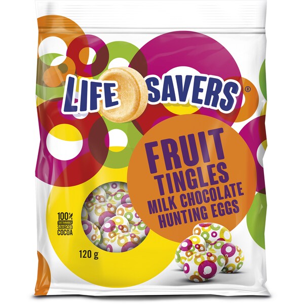 Life Savers Fruit Tingles Milk Chocolate Easter Egg Bag 120g
