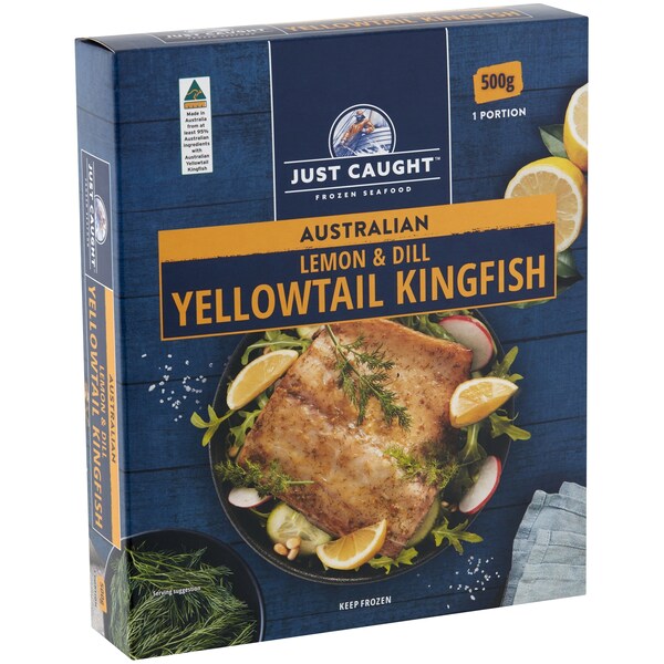 Just Caught Frozen Australian Lemon & Dill Yellowtail Kingfish 500g