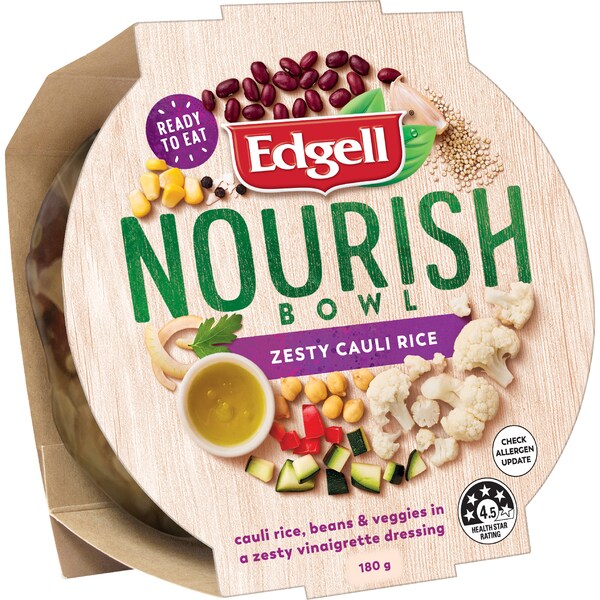 Edgell Nourish Bowl Zesty Cauli Rice Salad With Beans And Veggies 180g